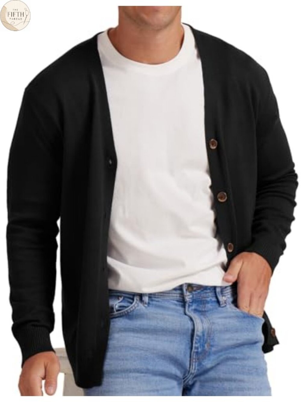 Men's Vintage Striped Long Sleeve Button Cardigan Sweater